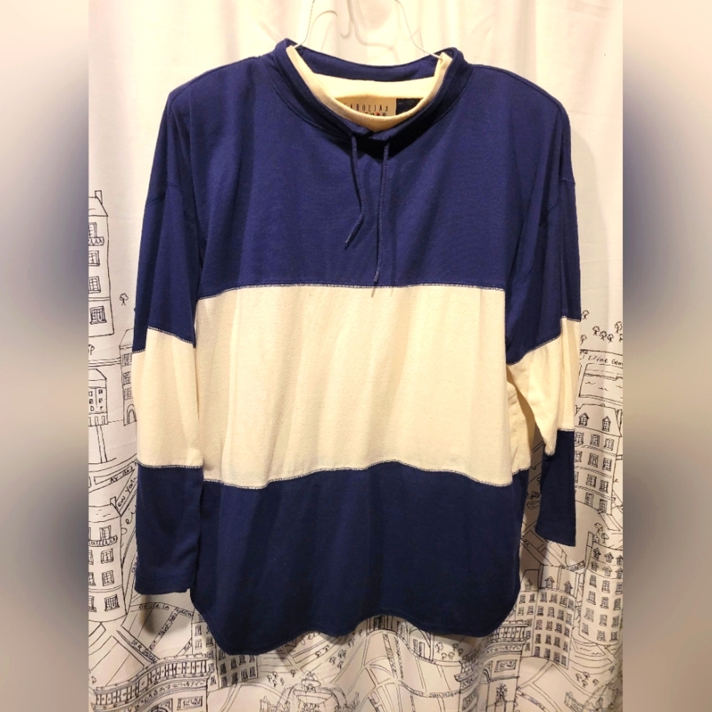 Vintage EUC Carolina Colors Drawstring Sweatshirt With Shoulder Pads Size Large